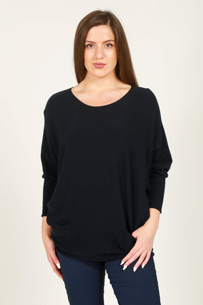 Two Pockets Batwing Jumper