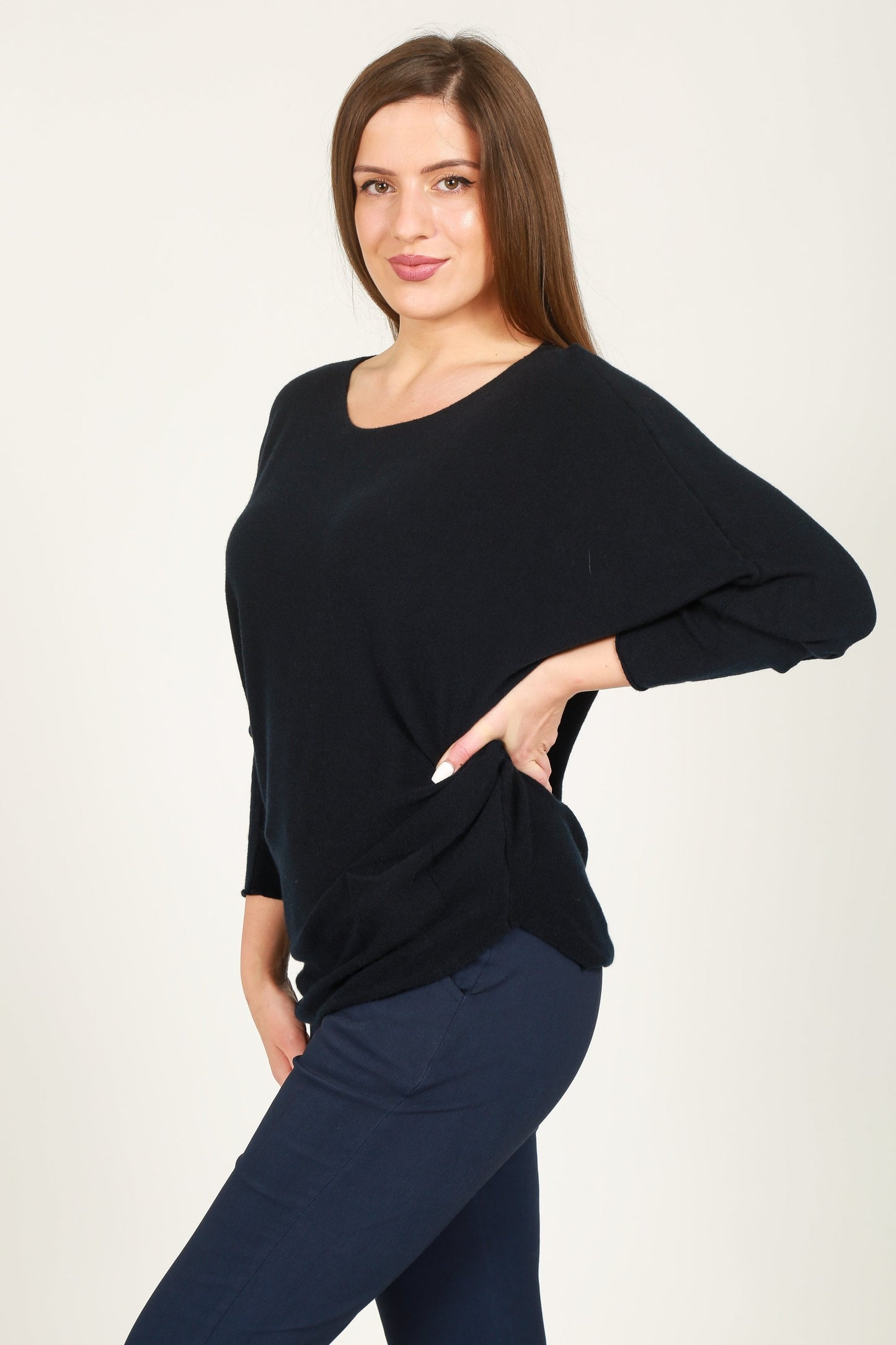 Two Pockets Batwing Jumper