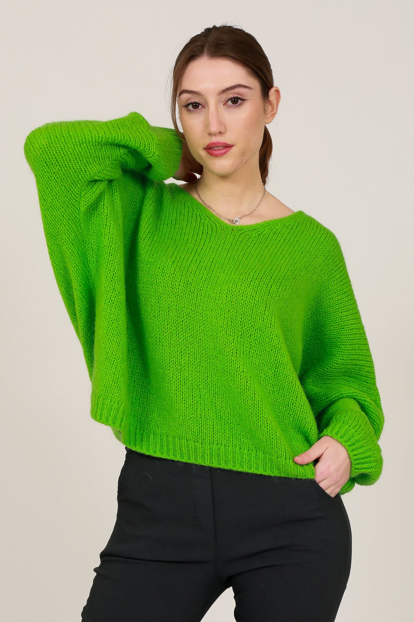 V-Neck Mohair Jumper