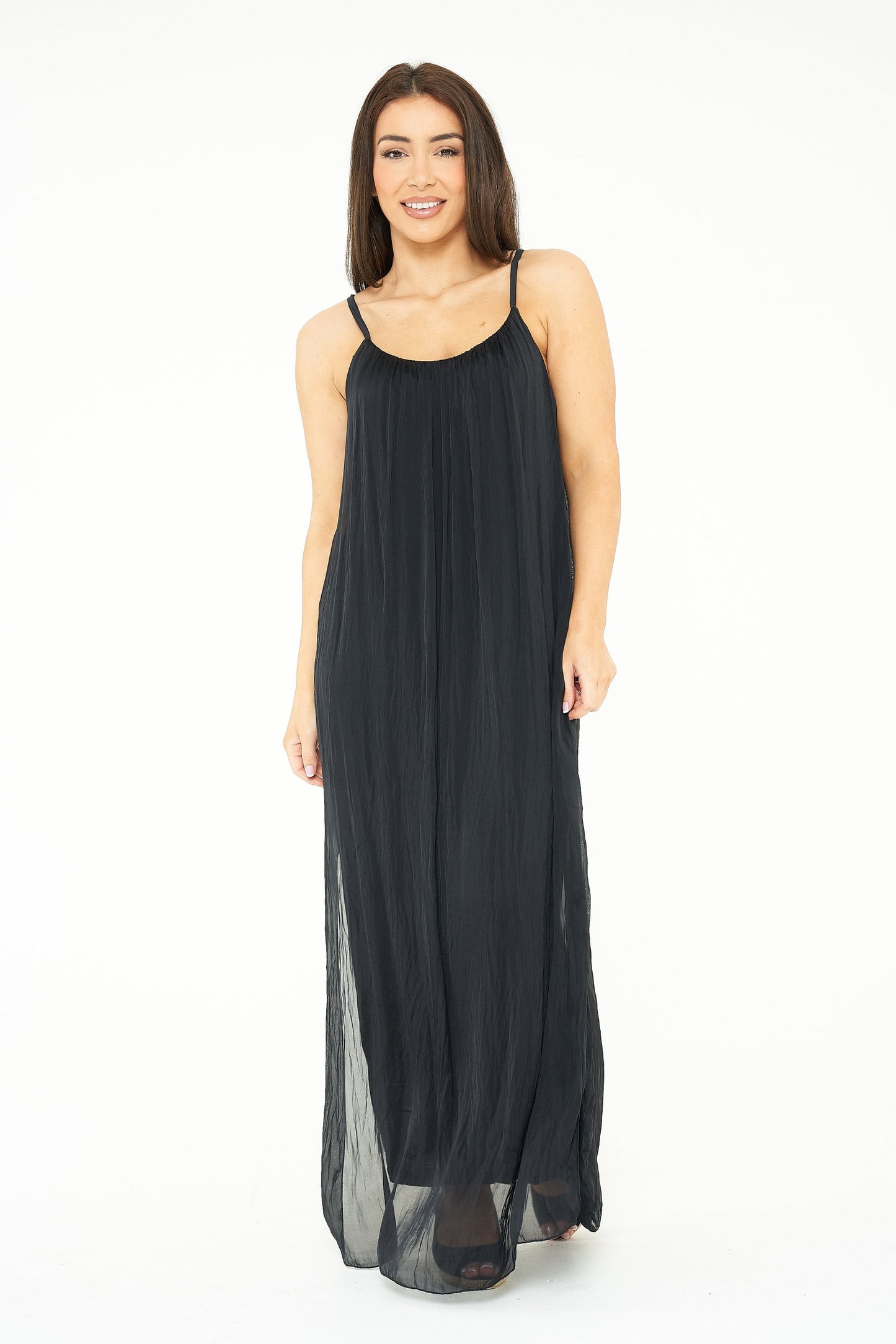 Plain Silk Maxi Dress