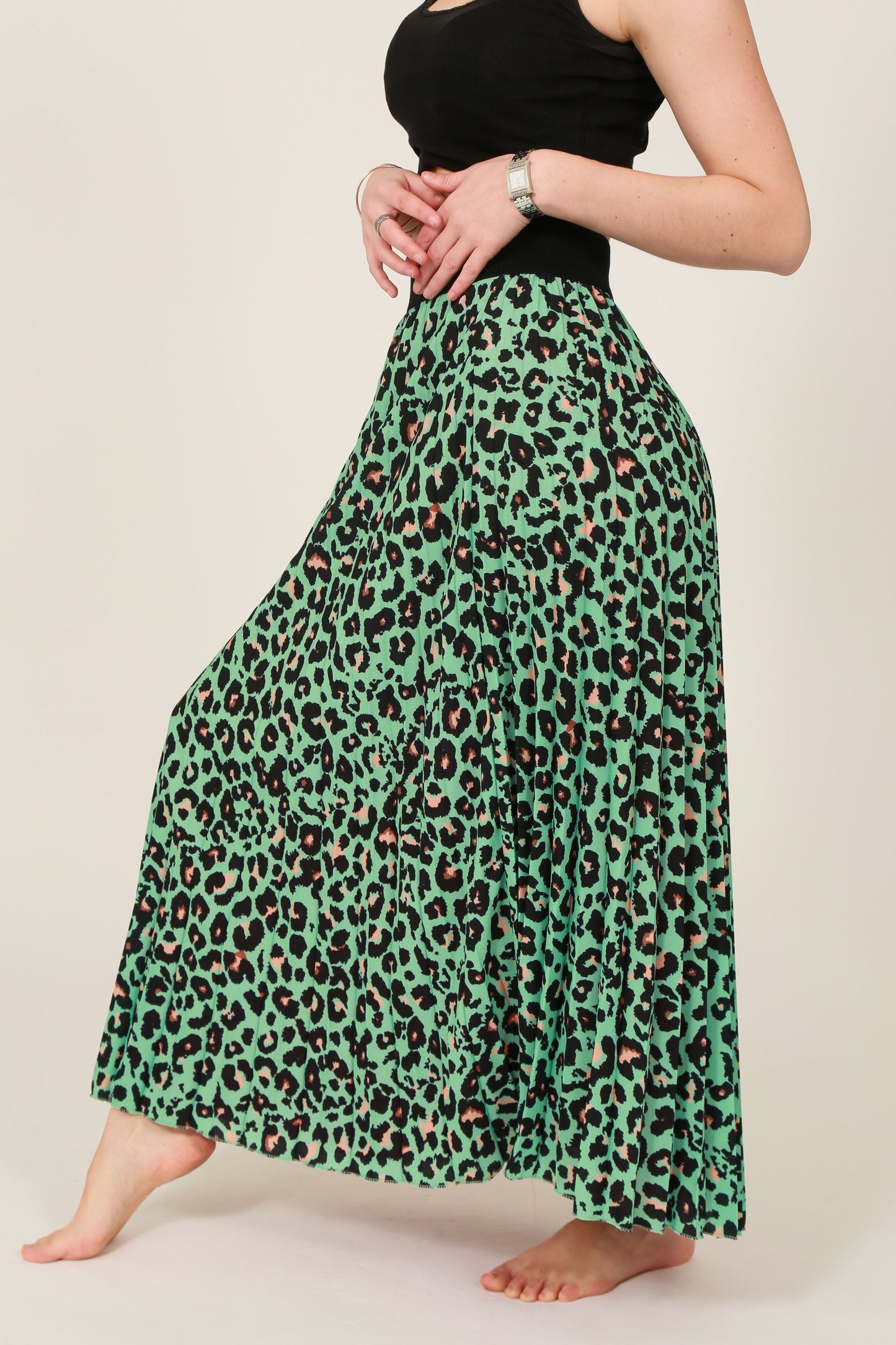 Leopard Pleated Skirts