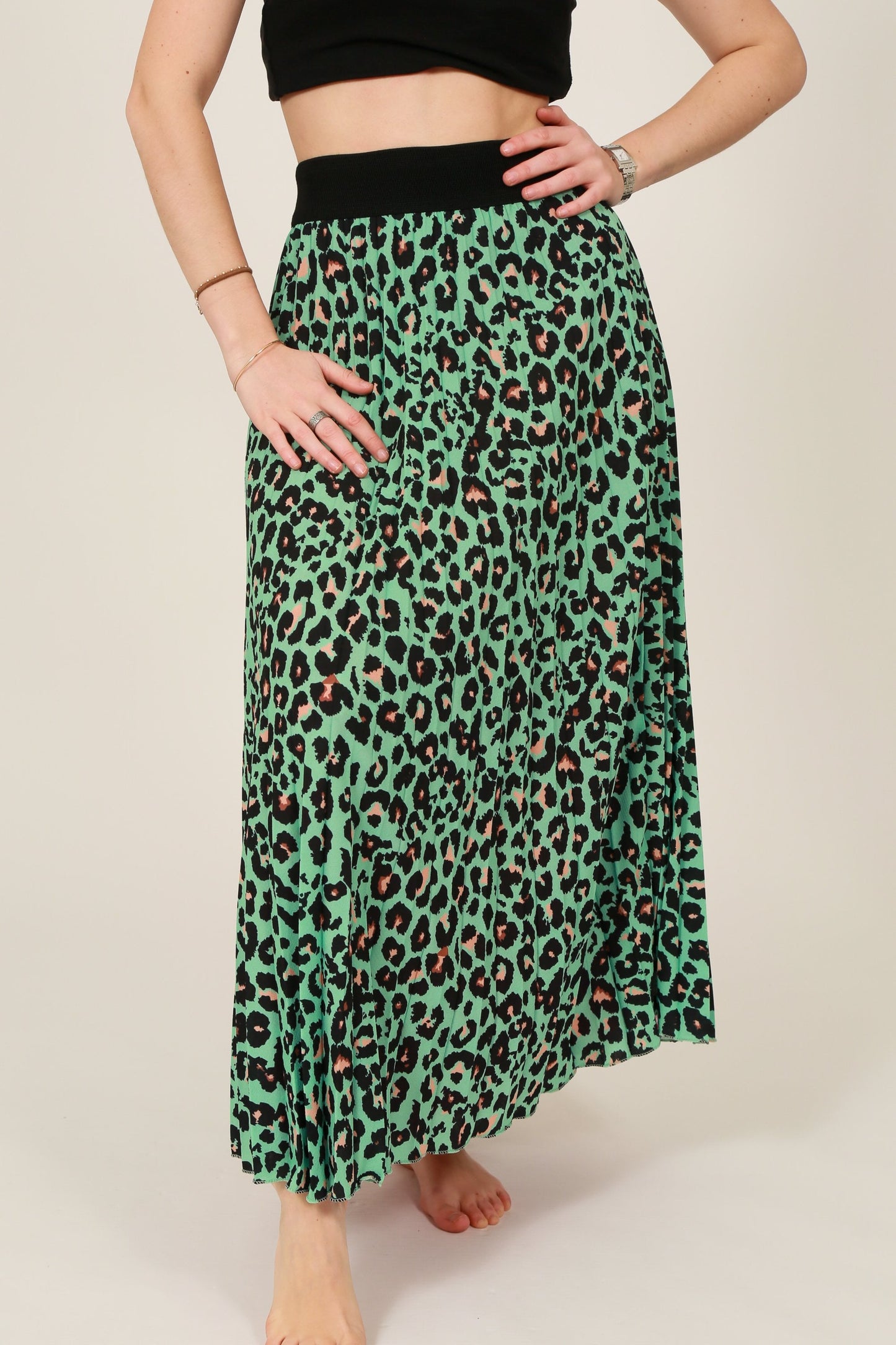 Leopard Pleated Skirts