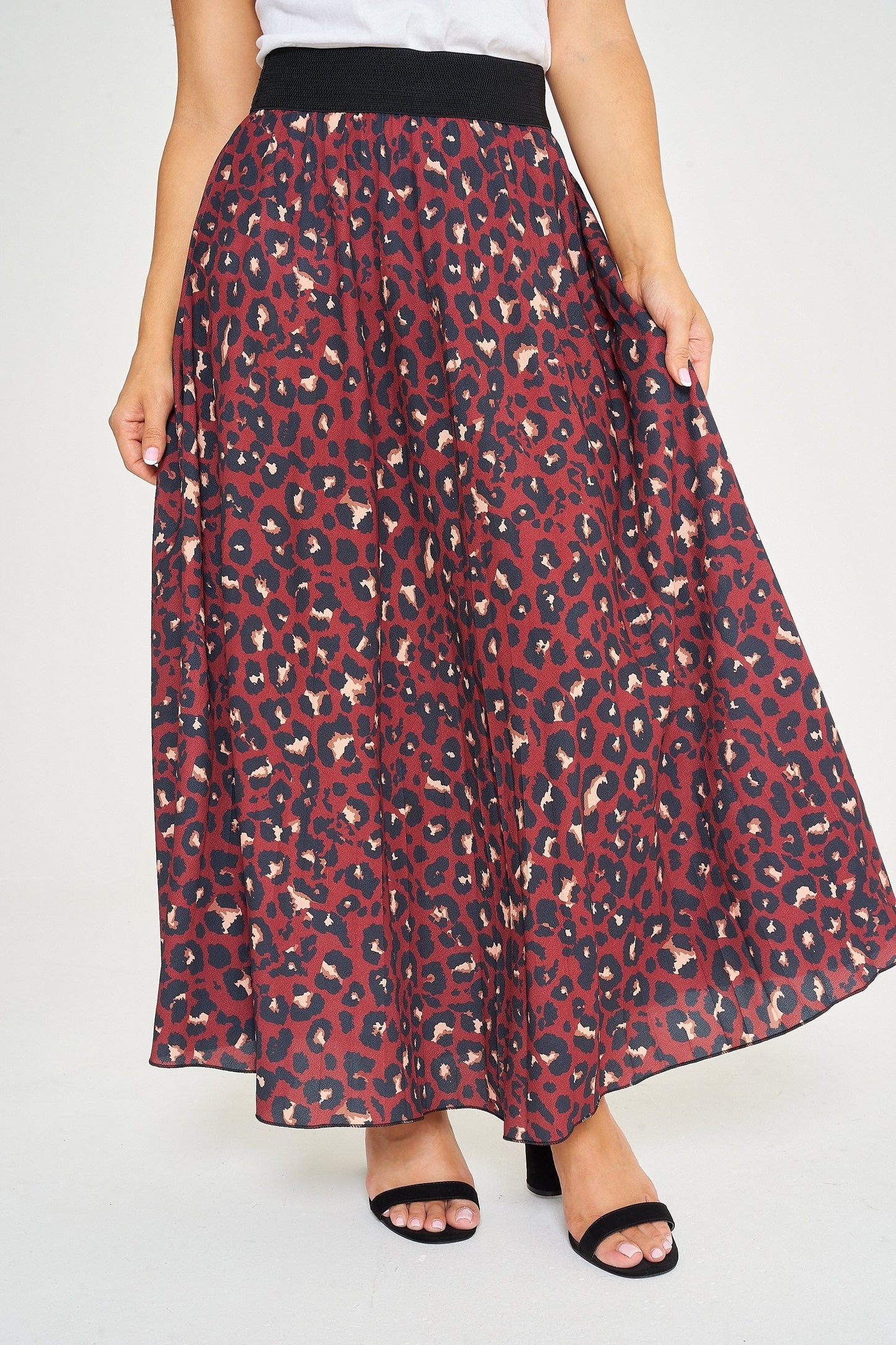 Leopard Pleated Skirts