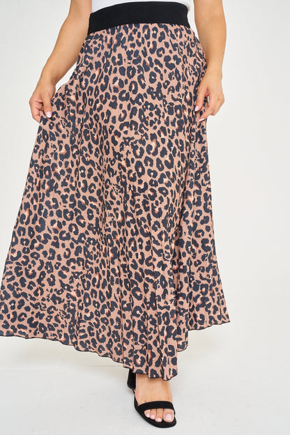 Leopard Pleated Skirts