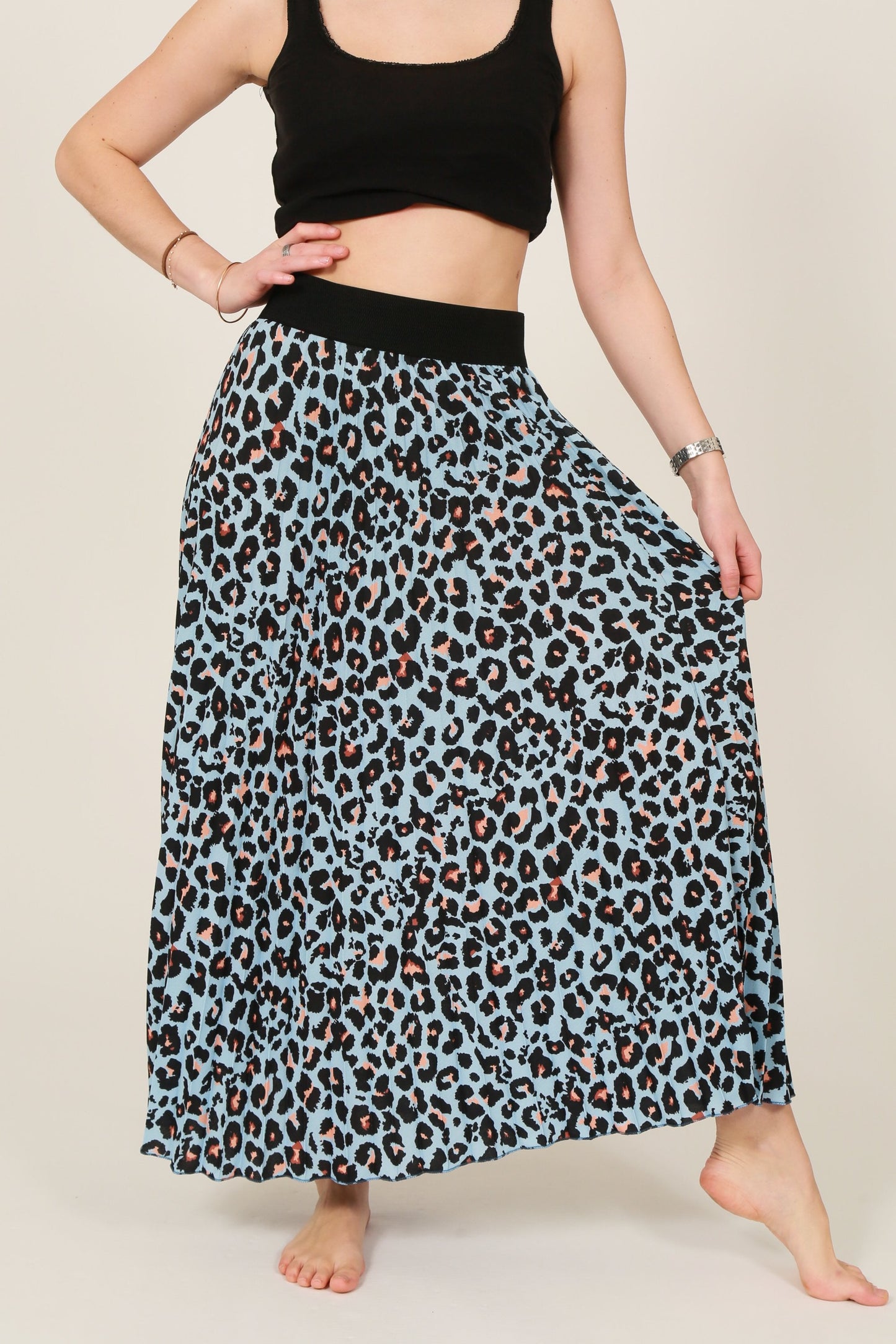 Leopard Pleated Skirts