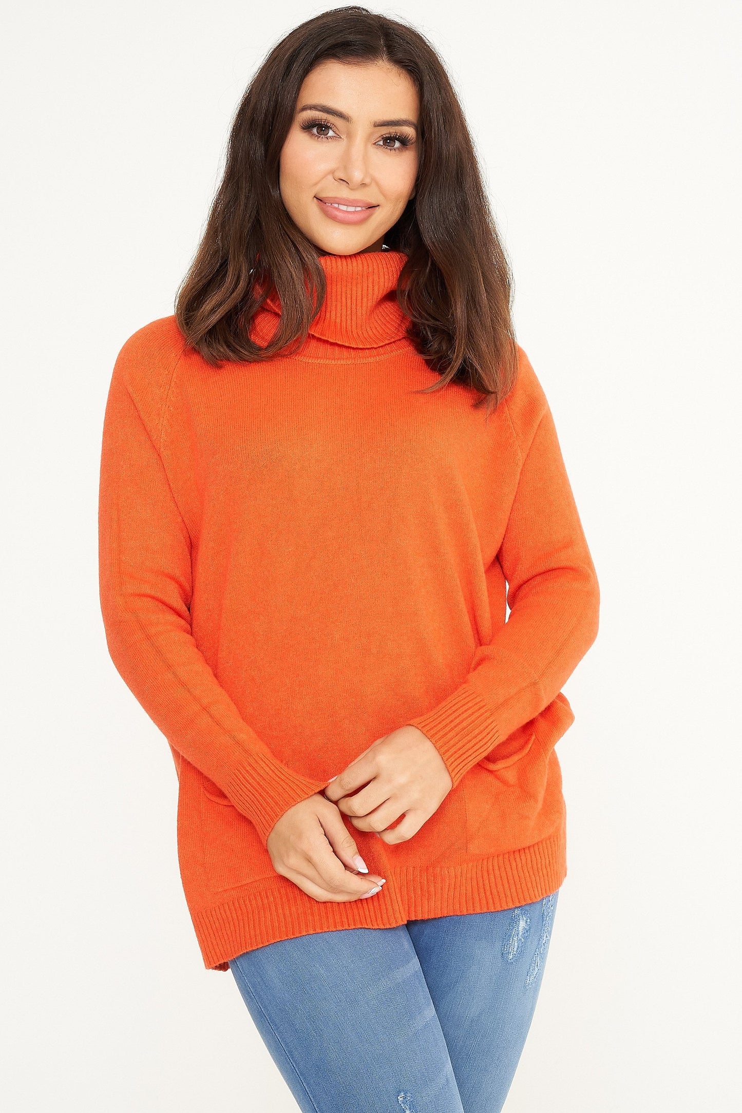 Two Pocket Roll Neck Jumper