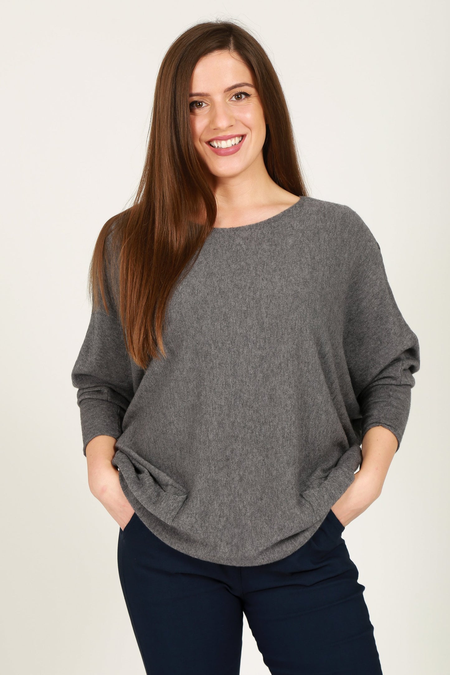 Two Pockets Batwing Jumper