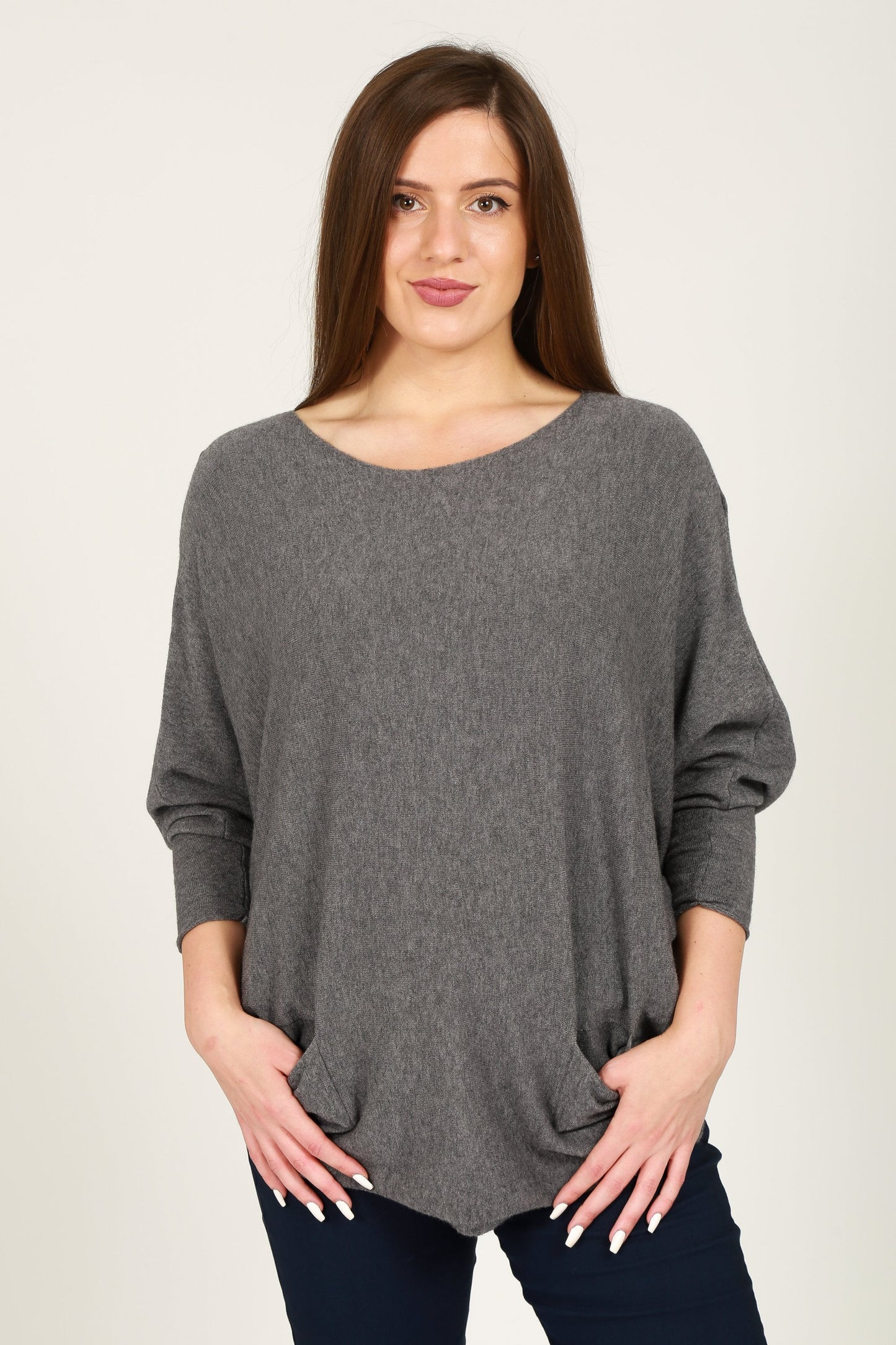 Two Pockets Batwing Jumper