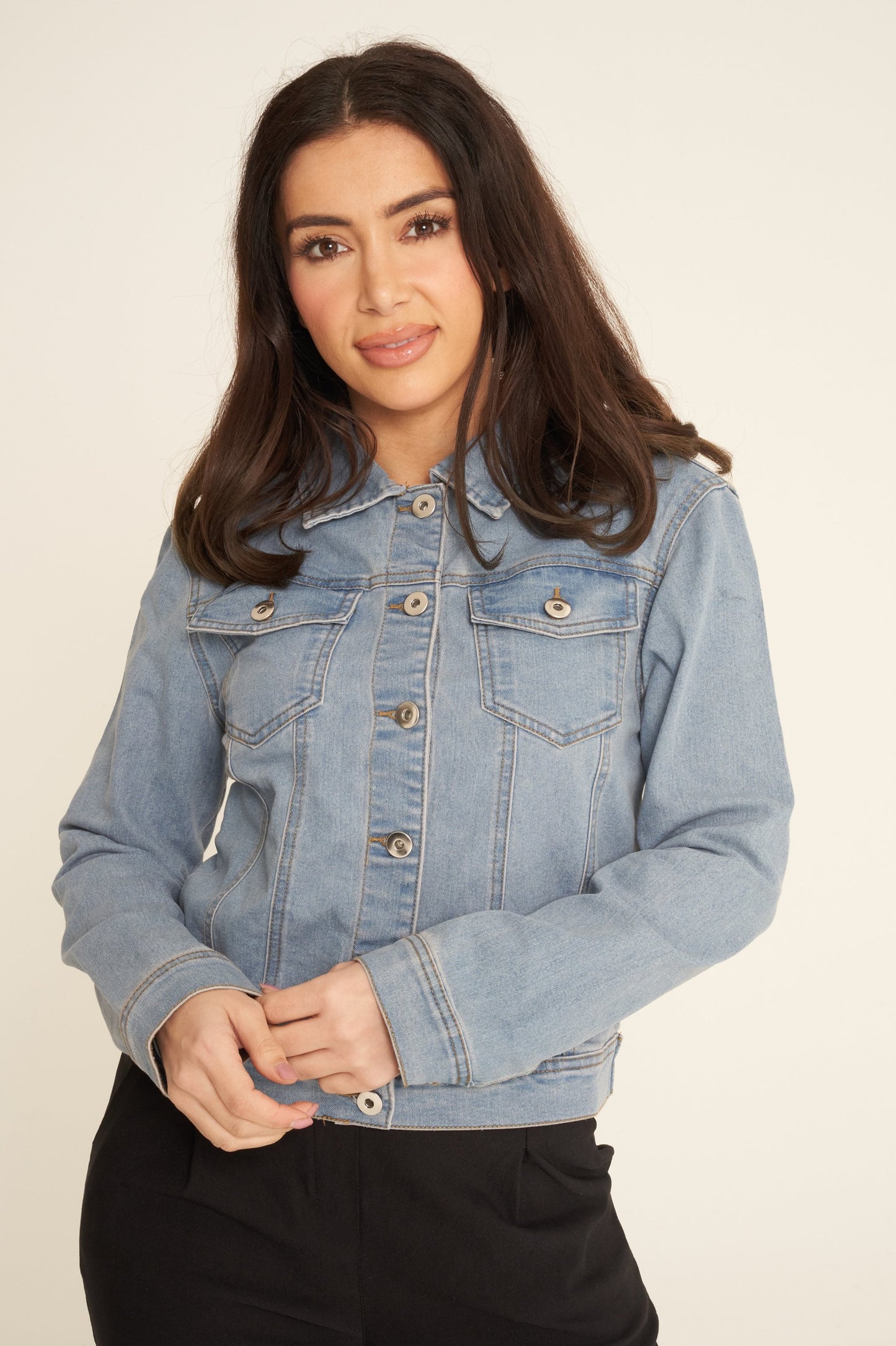 Washed Denim Stretch Jacket