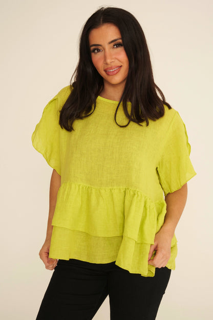 Tiered Linen Top