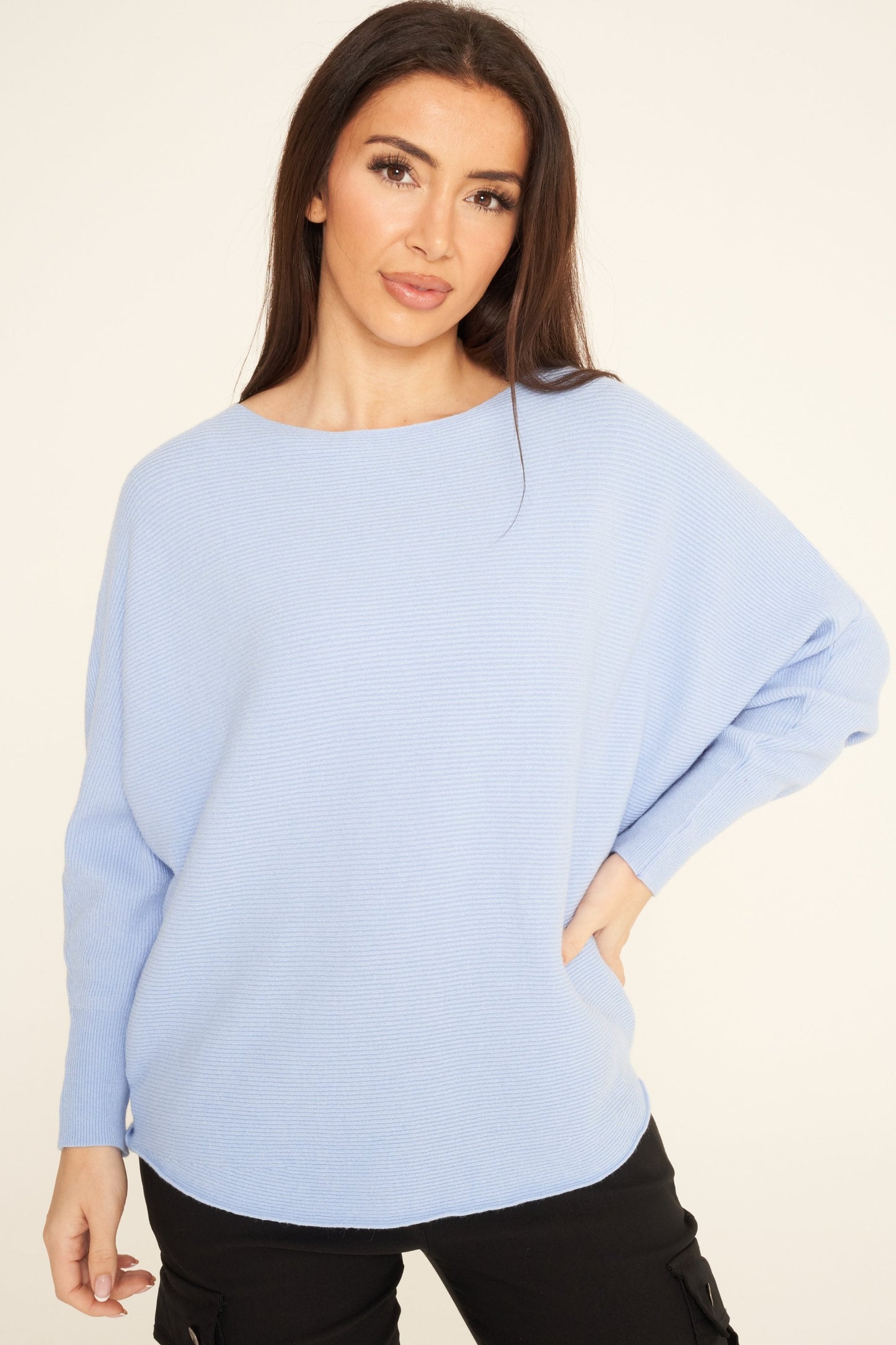 Batwing Ribbed Jumper