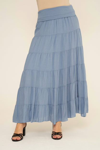 High Waist Tiered Lined Cotton Skirts