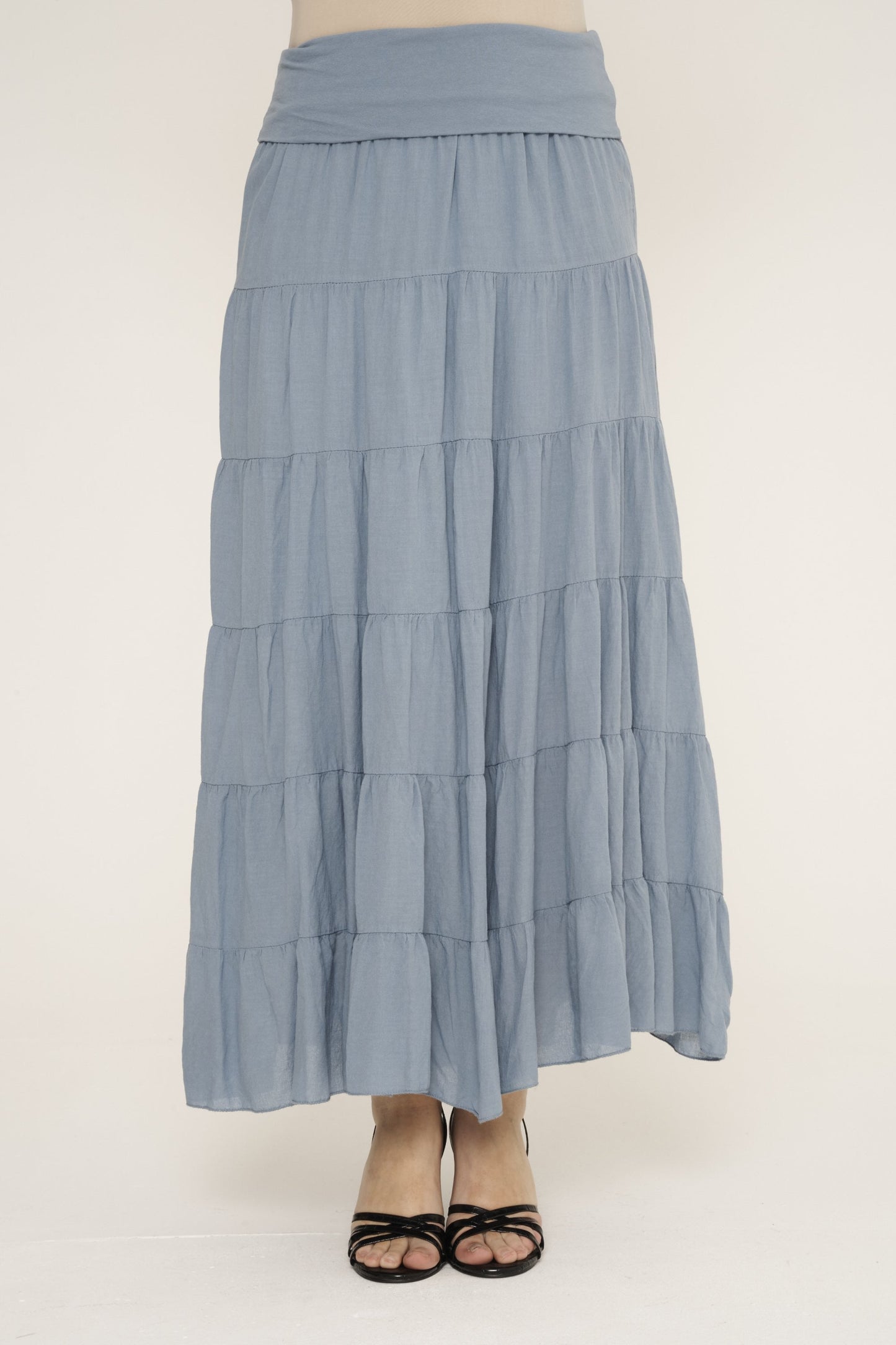 High Waist Tiered Lined Cotton Skirts