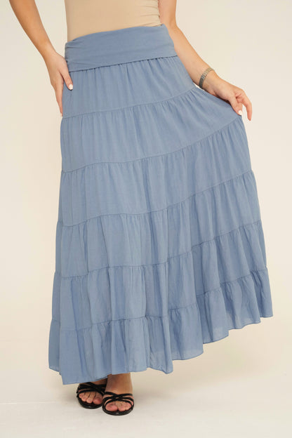 High Waist Tiered Lined Cotton Skirts