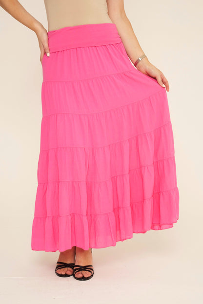 High Waist Tiered Lined Cotton Skirts