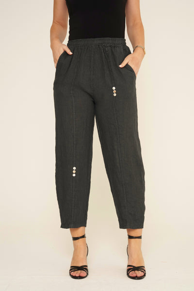 SIX BUTTON LINEN TROUSERS