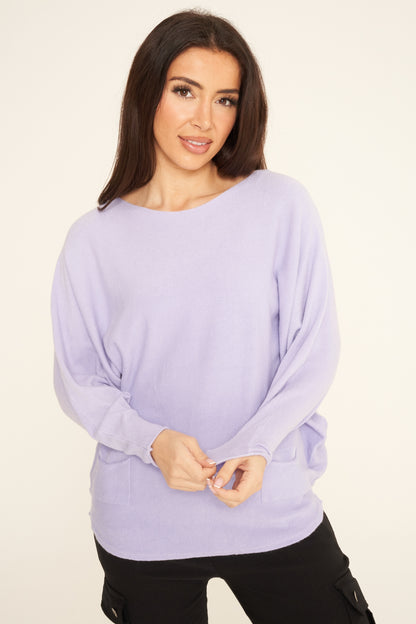 Two Pockets Batwing Jumper