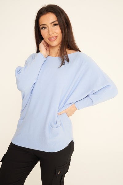 Two Pockets Batwing Jumper