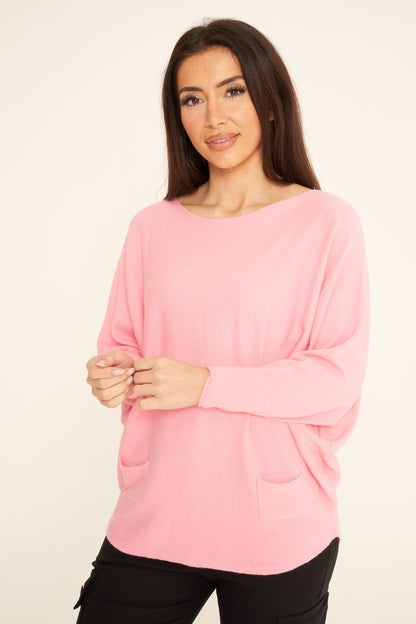 Two Pockets Batwing Jumper