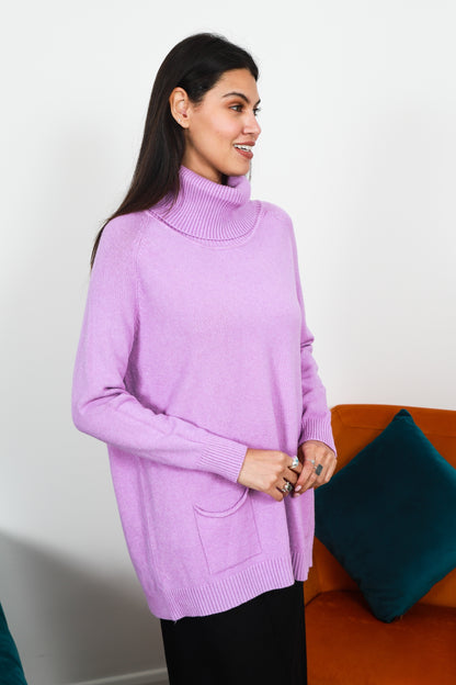 Two Pocket Roll Neck Jumper