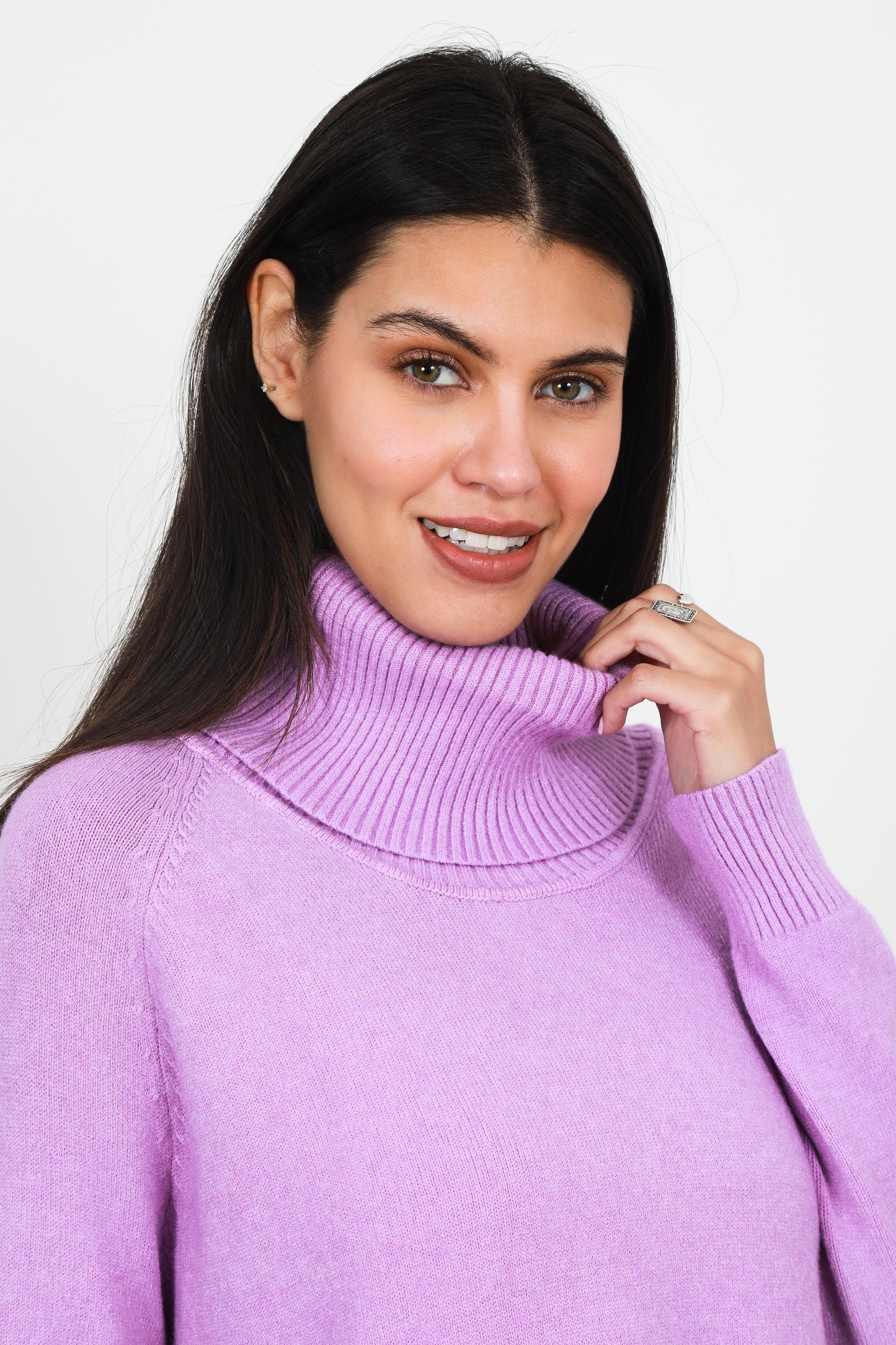 Two Pocket Roll Neck Jumper