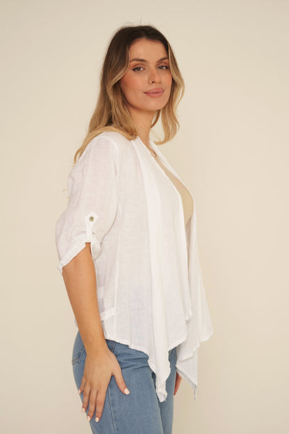 Linen Shrug With Buckles