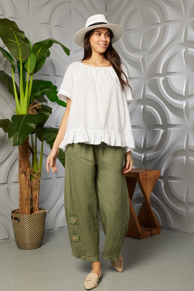 Flare Anglaise Hem Cotton top