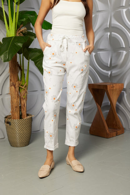 Daisy Print Magic Stretch Trousers