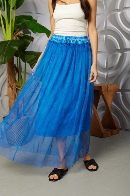 Tulle Skirt with Washed Waistband