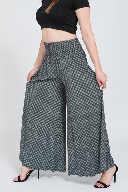 Circle Print Wide Leg Trouser