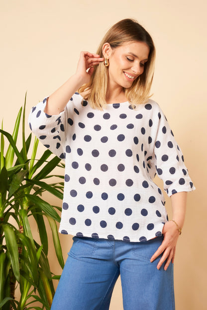 Polka Dot Cotton Top