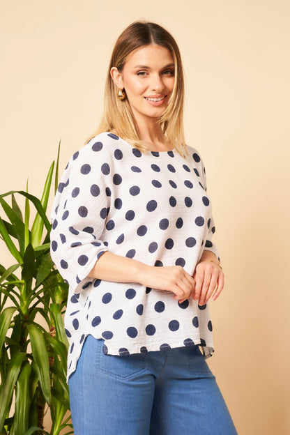 Polka Dot Cotton Top