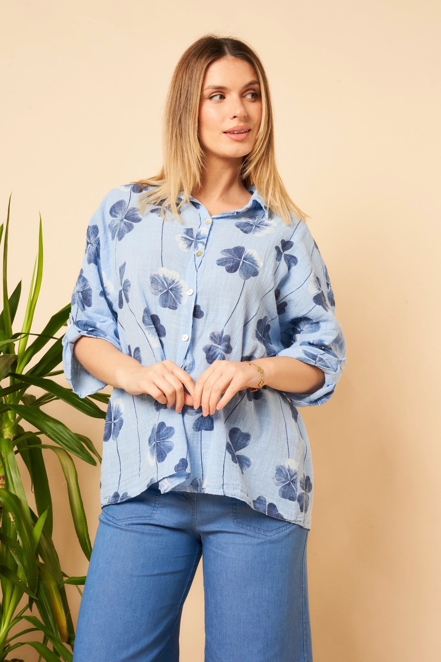 Floral Print Cotton Shirt