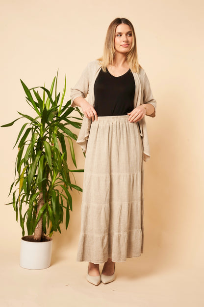 Washed Linen Panel Skirt