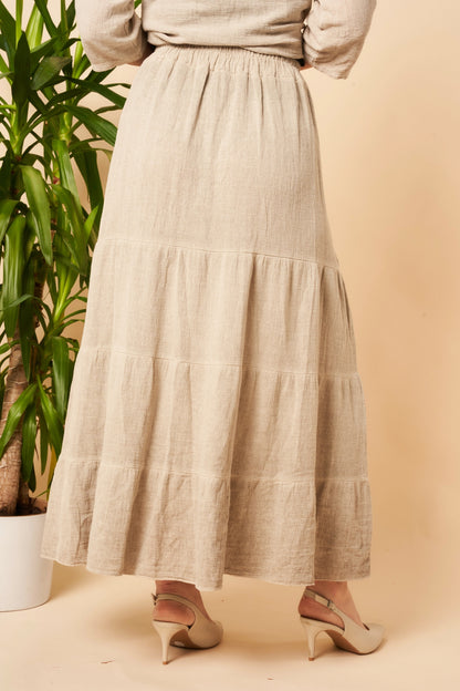 Washed Linen Panel Skirt