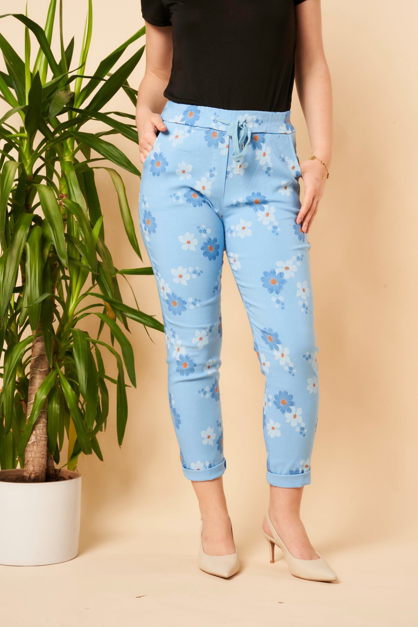 Daisy Print Magic Stretch Trousers