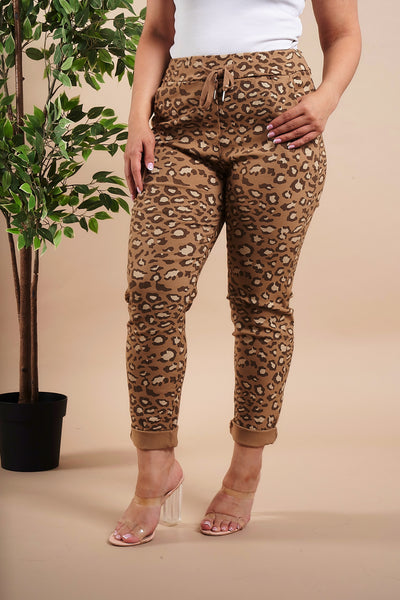 Extra LARGE Leopard Print Magic Stretch Trousers