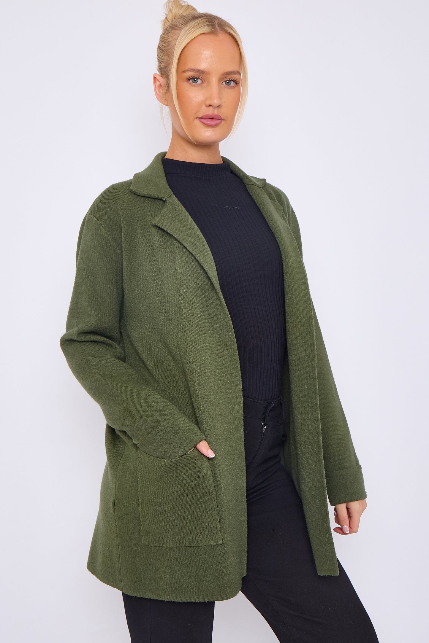 Two Pockets Open Front Jacket