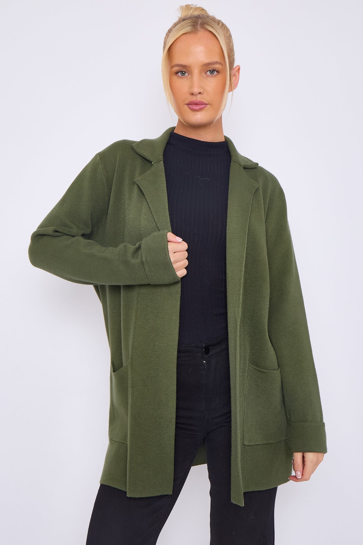 Two Pockets Open Front Jacket