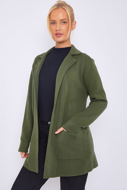 Two Pockets Open Front Jacket