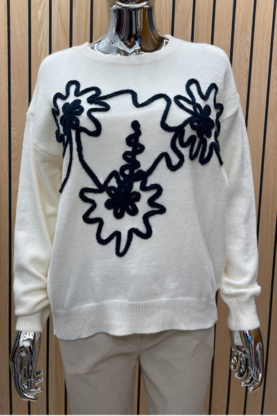 EMBROIDERED FLORAL PRINT JUMPER