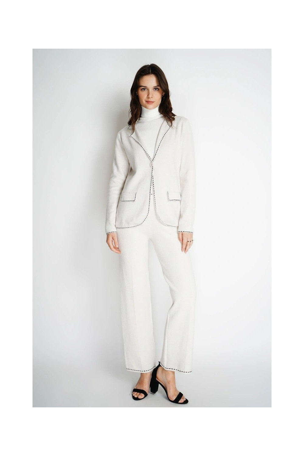 CONTRAST STITCHED JACKET AND PANTS