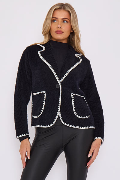 CONTRAST STITCHED JACKET