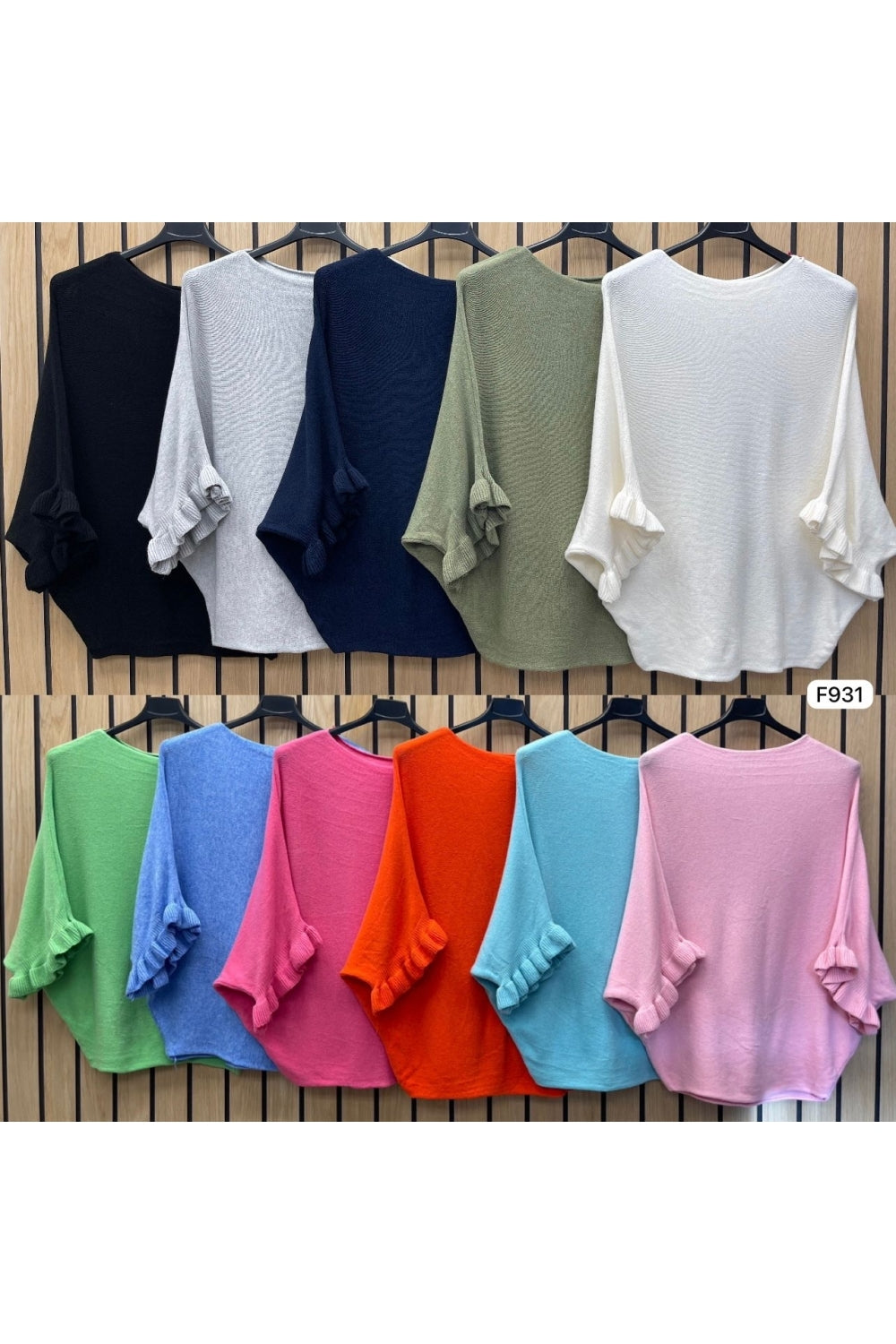 FRILL SLEEVE BATWING JUMPER