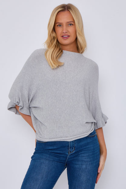 FRILL SLEEVE BATWING JUMPER