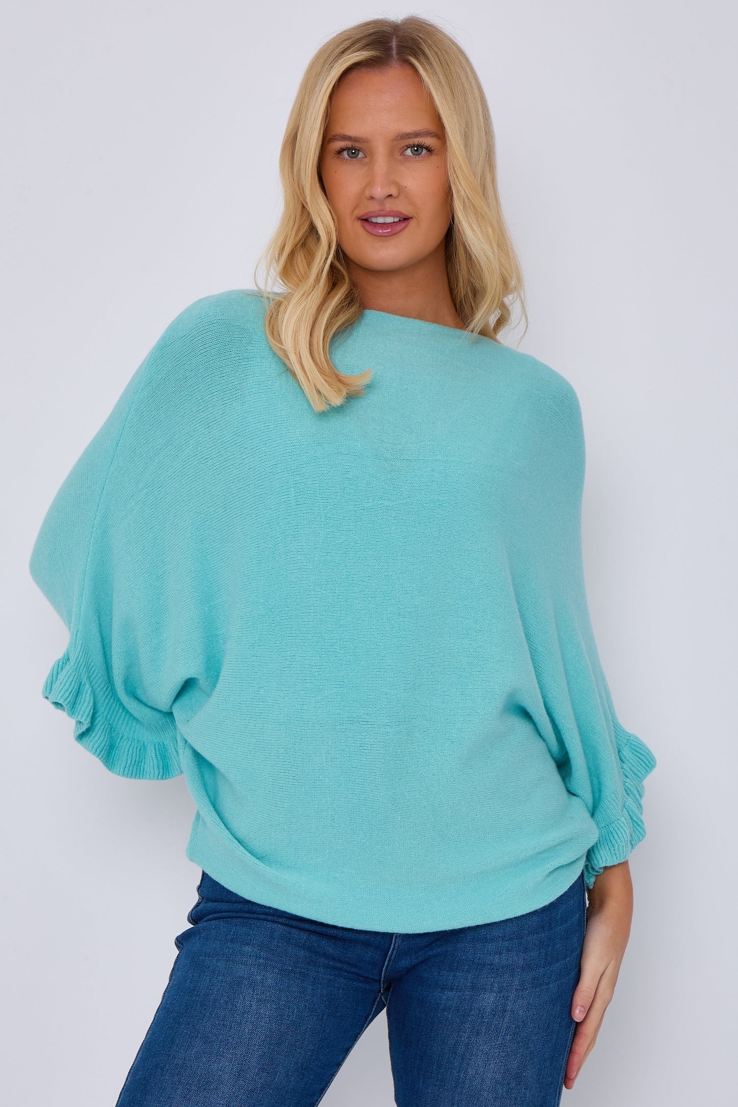 FRILL SLEEVE BATWING JUMPER