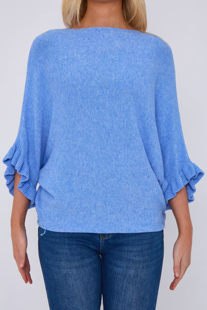 FRILL SLEEVE BATWING JUMPER