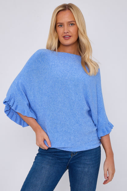 FRILL SLEEVE BATWING JUMPER