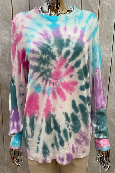 TIE DYE PRINT KNITTED TOP