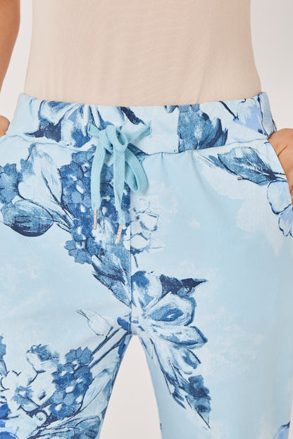 FLORAL PRINT MAGIC TROUSERS [BLUE]